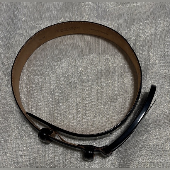 Giorgio Armani Black Leather Belt
